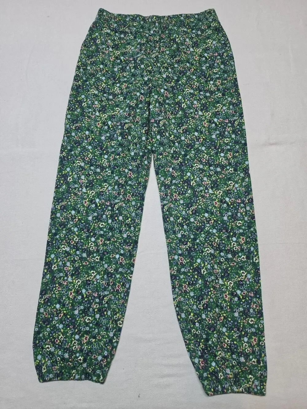 Zara Womens Floral Pants Green Size M